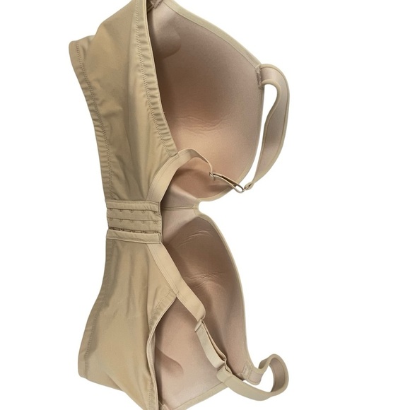 Cacique Size 46DDD Lightly Lined T-Shirt No Wire Nude Tan Beige Bra Excellent - Picture 2 of 11
